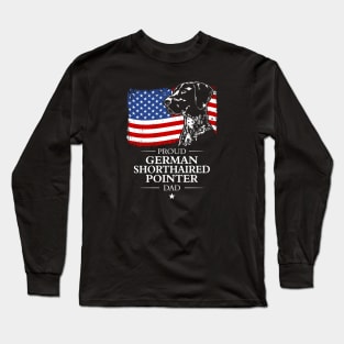 German Shorthaired Pointer Dad American Flag patriotic dog Long Sleeve T-Shirt